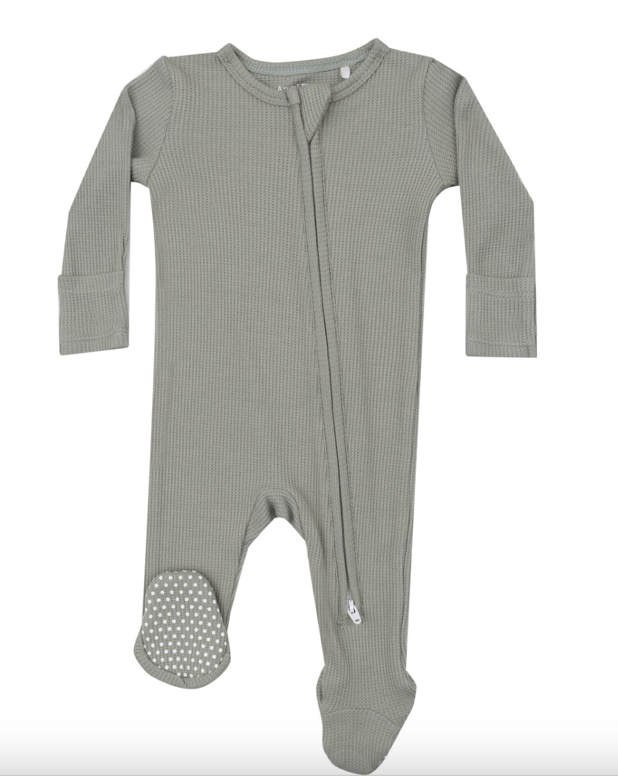Angel Dear tan 2 way zipper onesie.