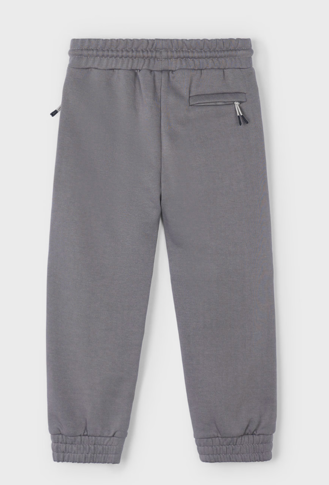 Back of Mayoral Fleece Joggers grey with print