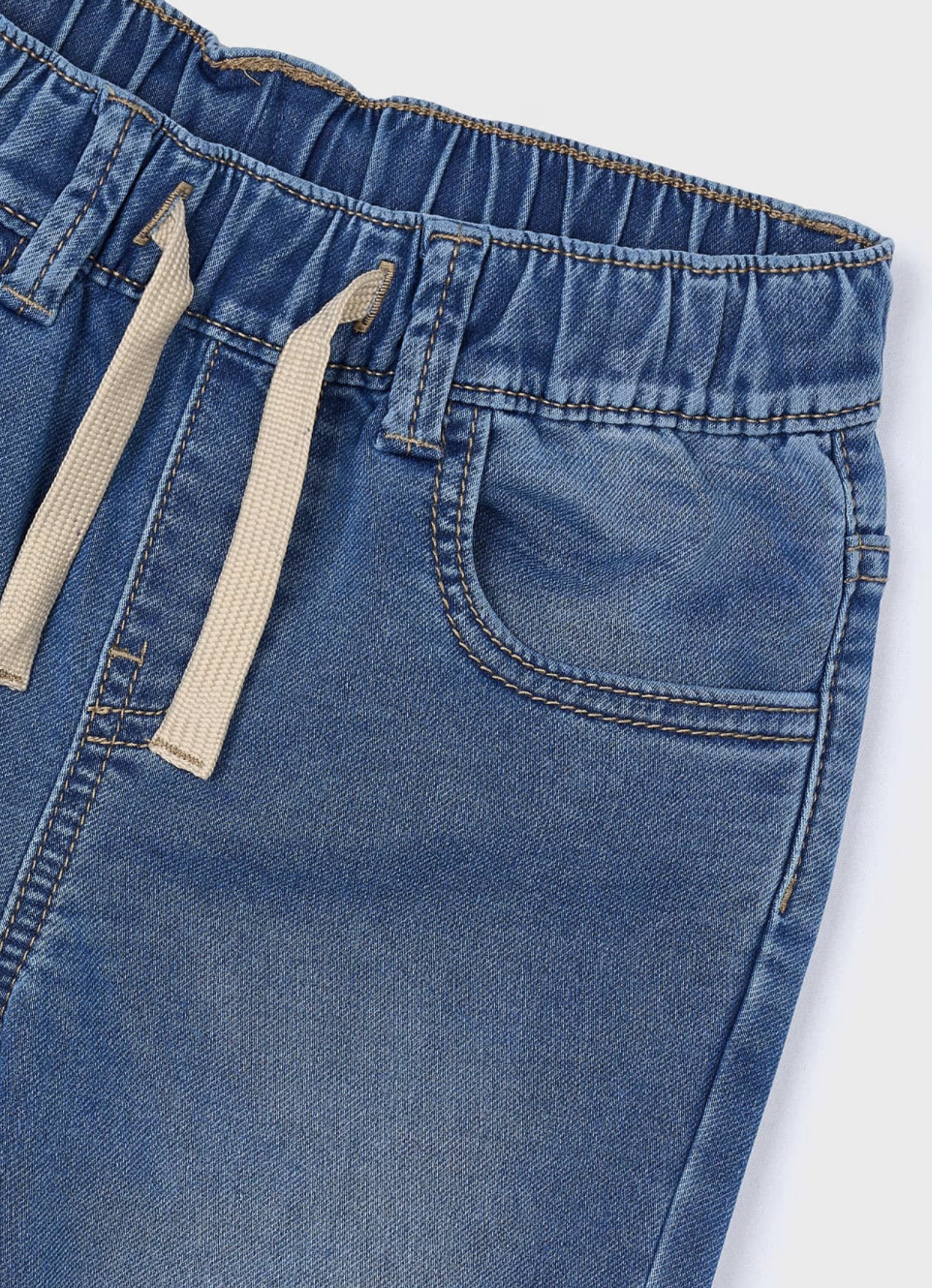 Close up denim joggers Mayoral waistband
