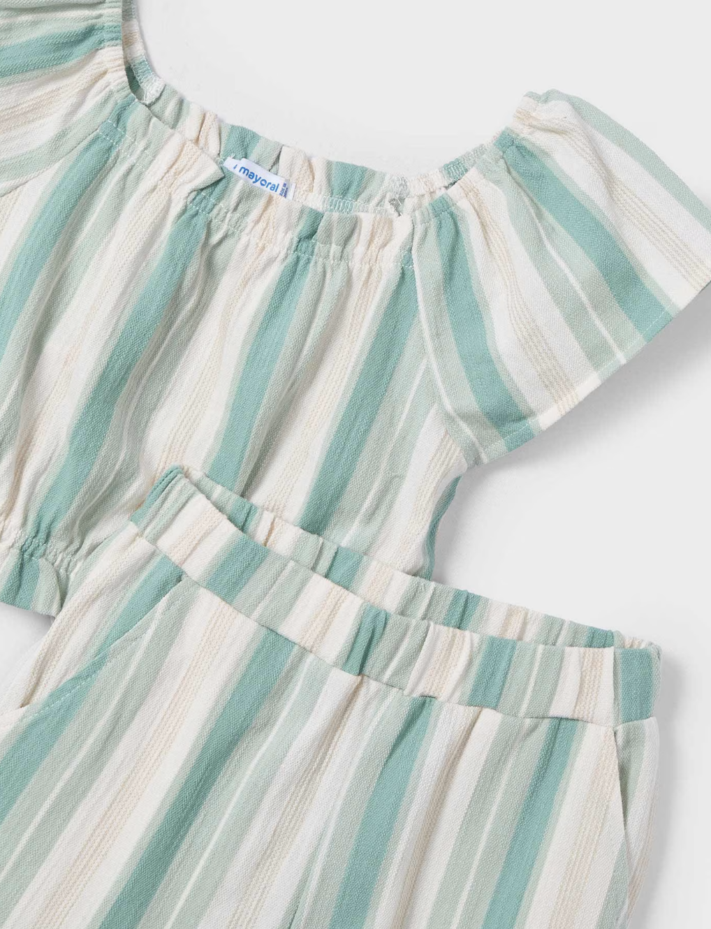 close up of green and white stripe