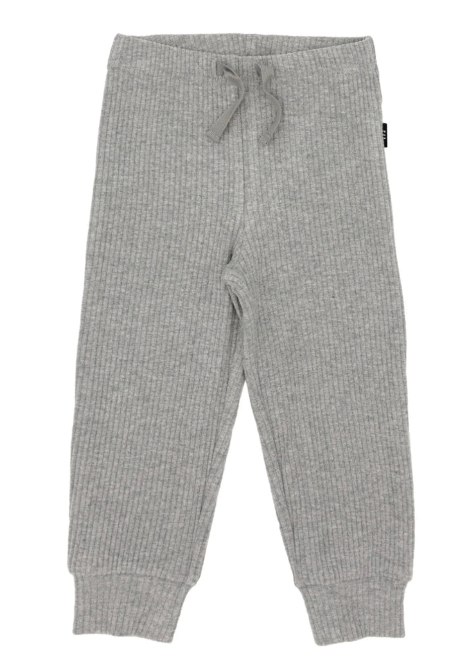 Feather 4 Arrow gray ribbed baby leggings with an elastic waistband