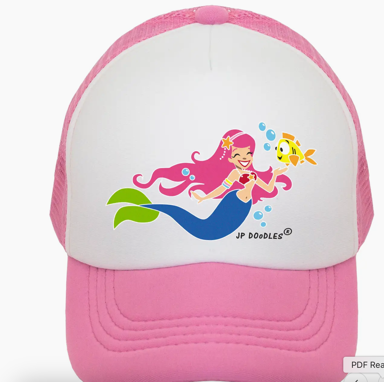 Girls Trucker Hat with mermaid and Laguna Beach