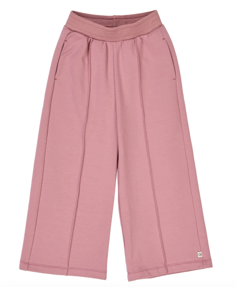 Green Cotton Group pink wide-leg pants on a white background