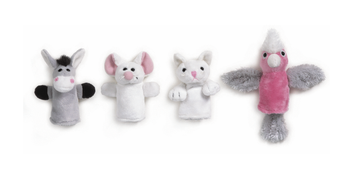 Horse, mouse and bird finger puppets