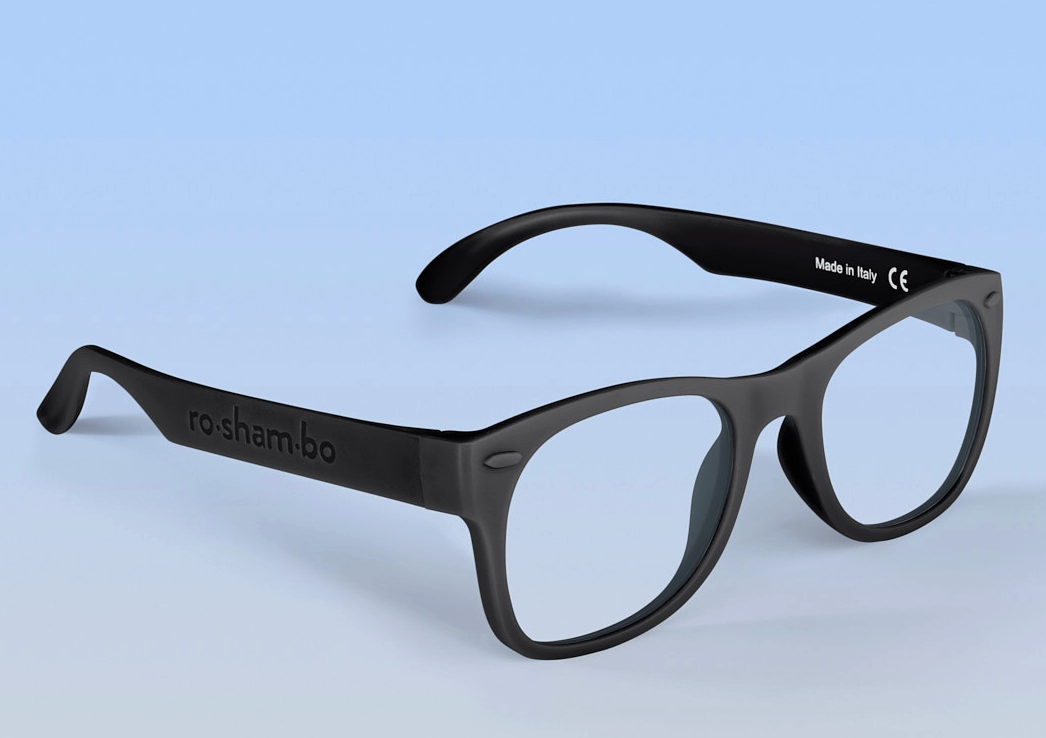 Kids black frame with blue light lenses