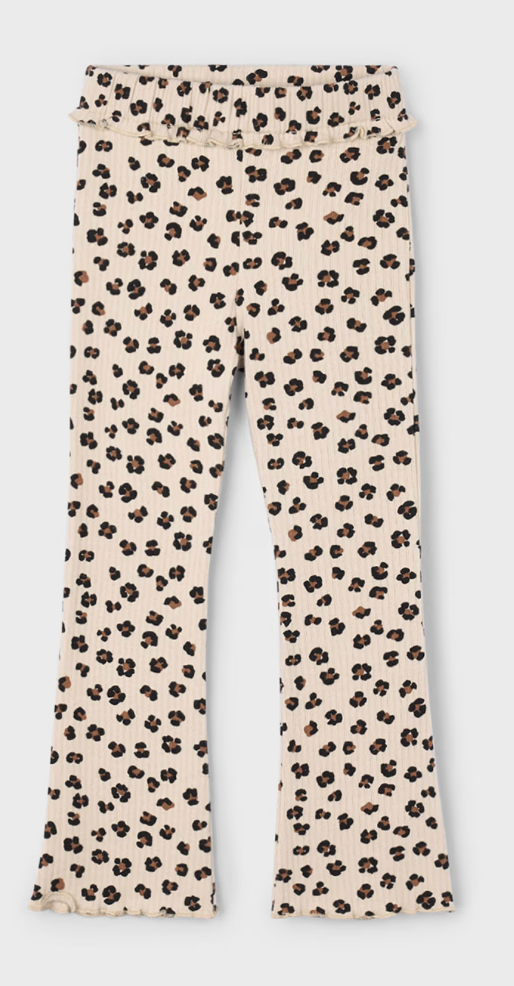 Mayoral Flared Ribbed Leopard print pants