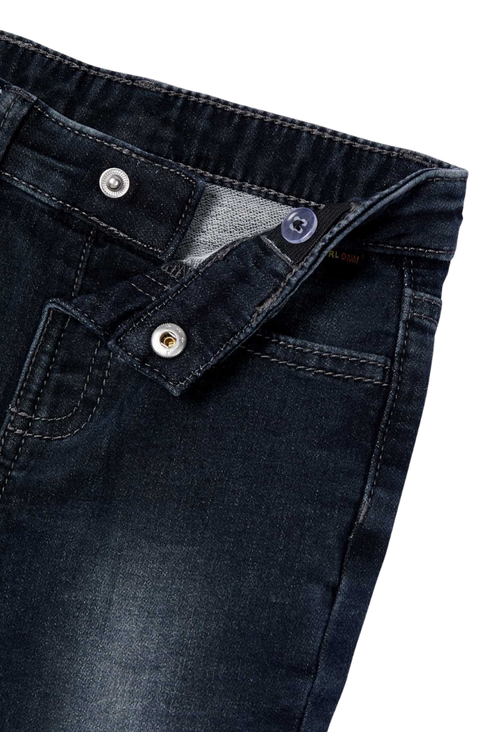 Close up view of the Mayoral Off Black baby jeans