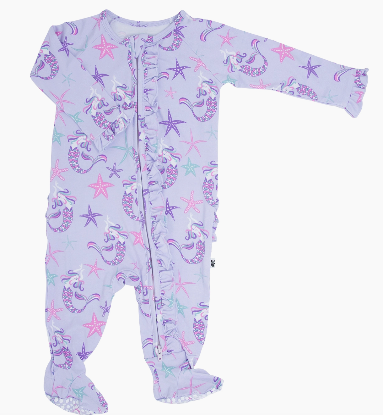 Purple Mermaid Ruffle Bottom Footie Sleepwear