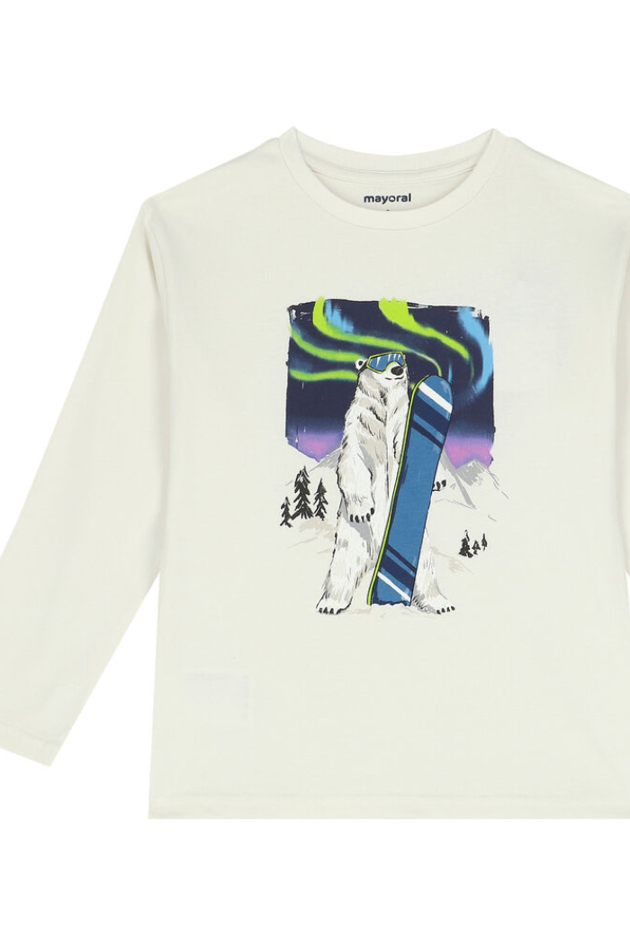 Long sleeve off white t-shirt top