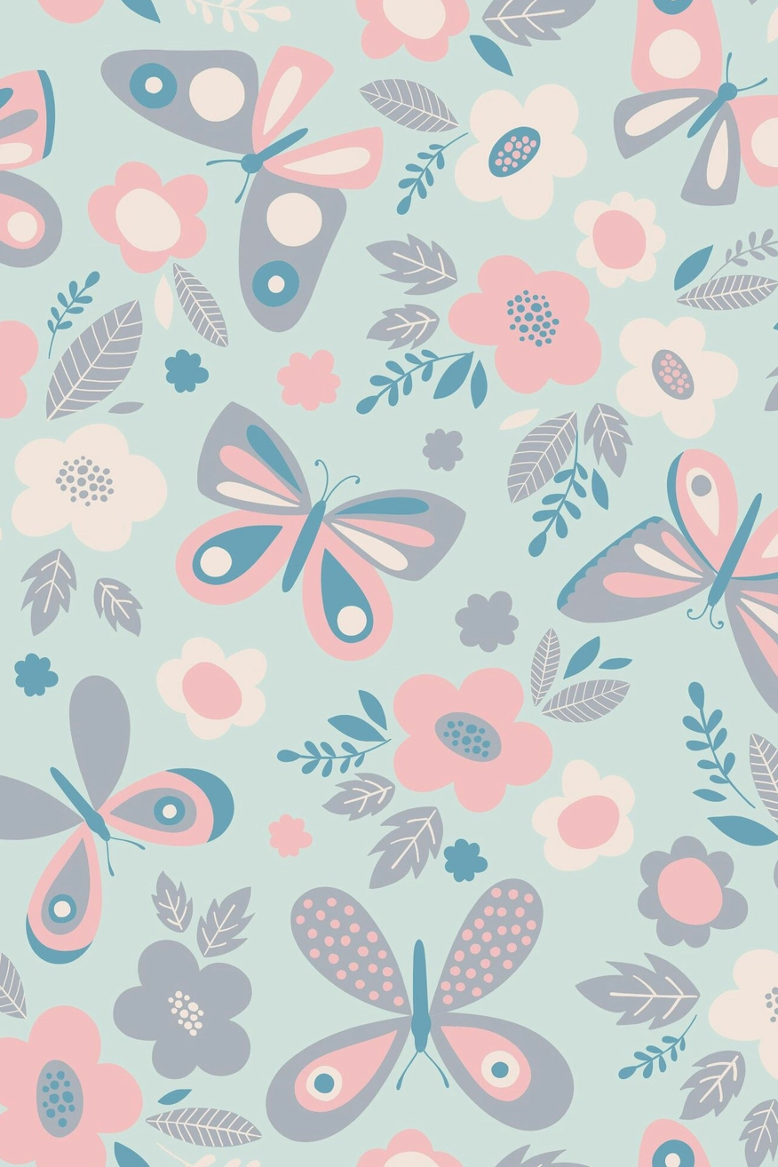 Close up of Sweet Bamboo Butterfly Aqua print