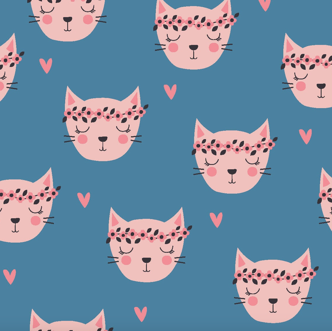 Sweet Bamboo Cat print close up