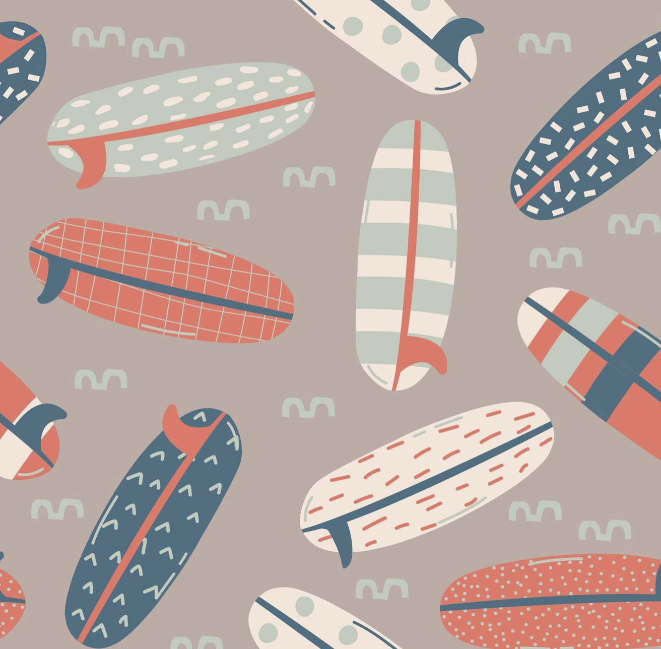 Close up of the Sweet Bamboo Surfboard print