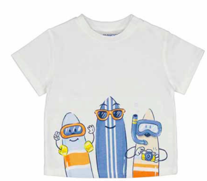 surfboard character white tee
