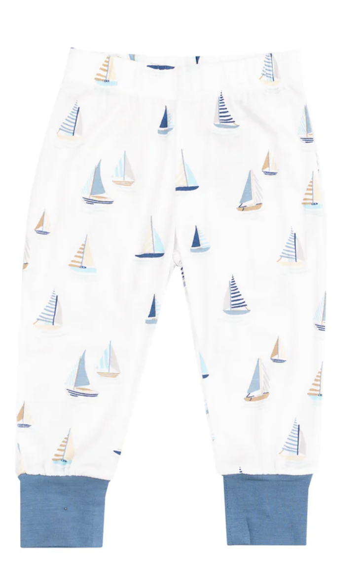back of bottoms Angel Dear Sailboats Loungewear