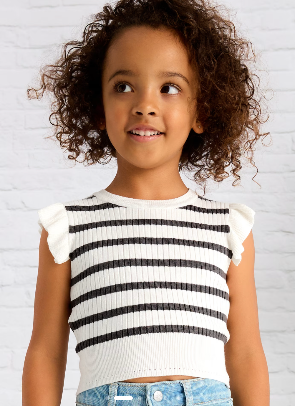black and white striped top for girls