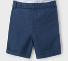 Back of Linen blend navy blue shorts