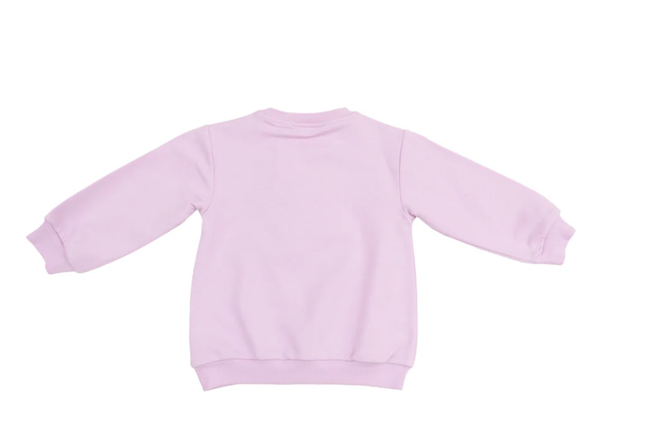 back of purple sweatshirt