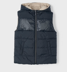 Dark Blue and Beige reversible puffer vest