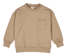 Green Cotton Group beige sweatshirt with a pocket on a white background