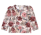 Green Cotton Group floral patterned shirt with puffed shoulders on a white background