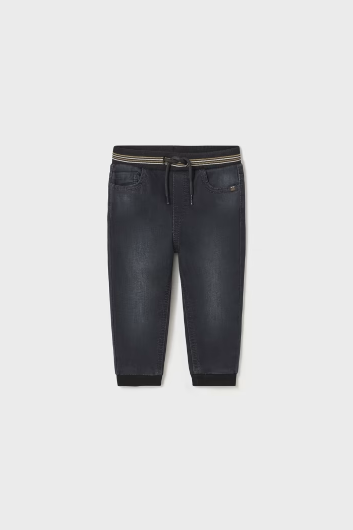 Mayoral dark denim joggers with drawstring 