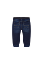Back view of the Mayoral blue denim jogger with elastic waistband