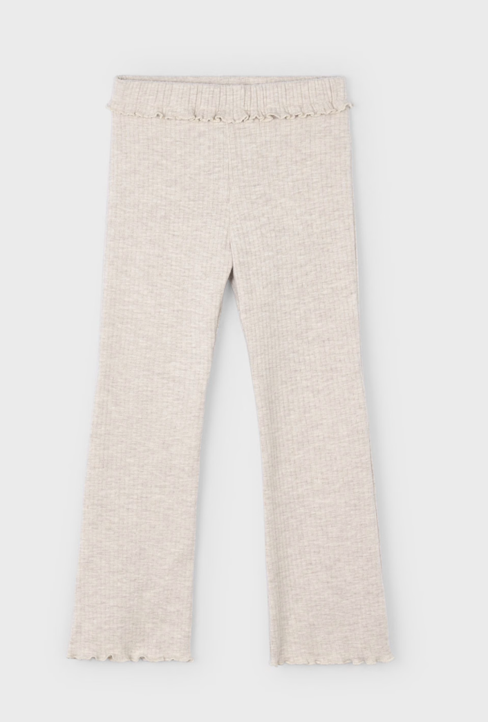 Mayoral flared heathered sand ribbed leggings