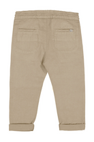 Backside view of Mayoral Linen baby pants with rolled cuffs. 
