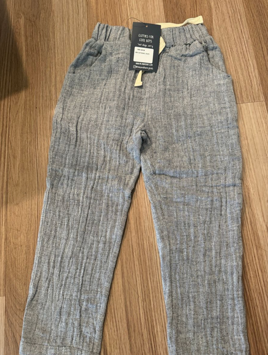 Bosun Grey pants in store picture