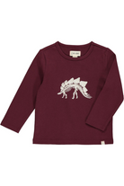 Me and Henry burgundy Dylan Dinosaur long sleeved shirt.