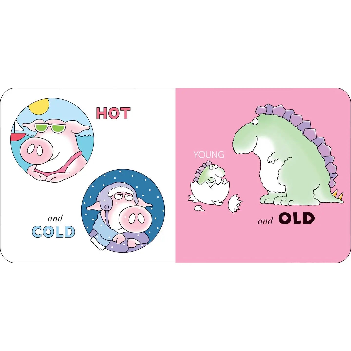 Children's book with cartoon characters on a white background
