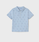 Blue palm tree print polo for boys