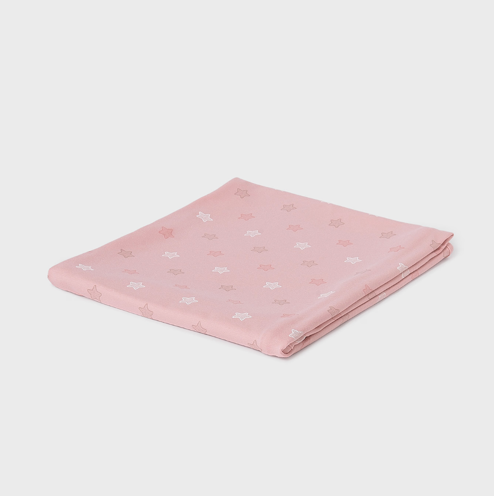 Folded Pink Star Print Swaddle Blanket