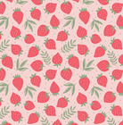 Strawberry and Basil print close up.