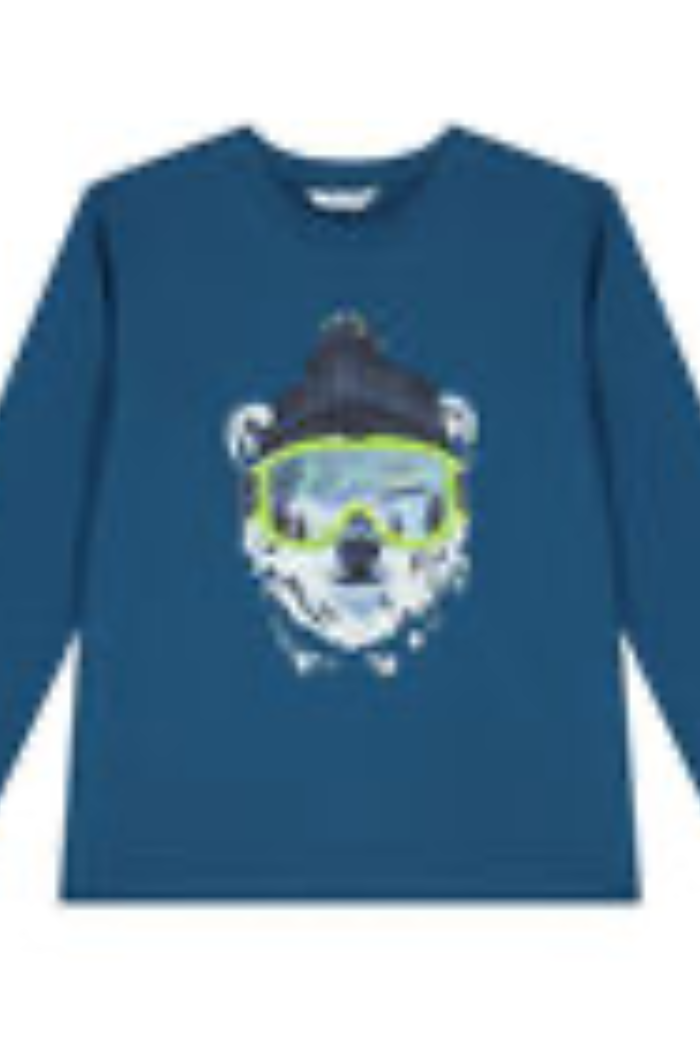 Teal Blue Long Sleeve Panda T-shirt