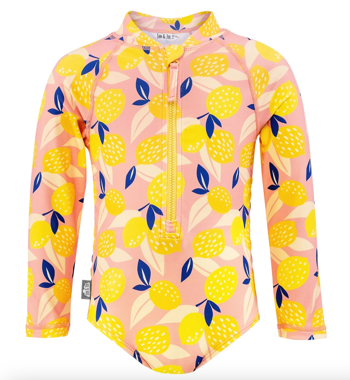 pink  and yellow long sleeve swimsuit