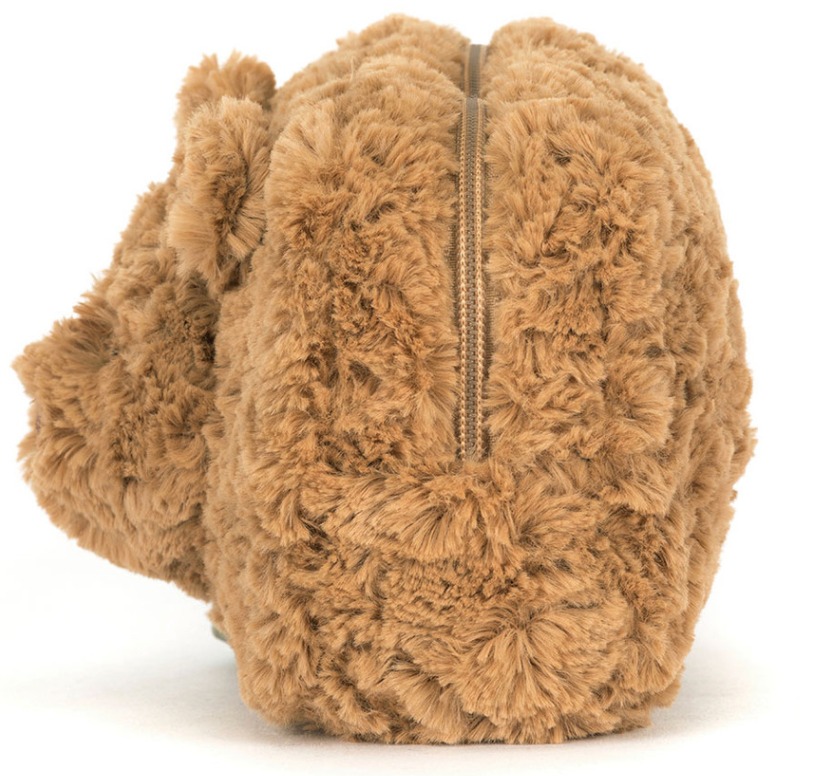 side view Jelly Cat Bartholomew Bear Pouch